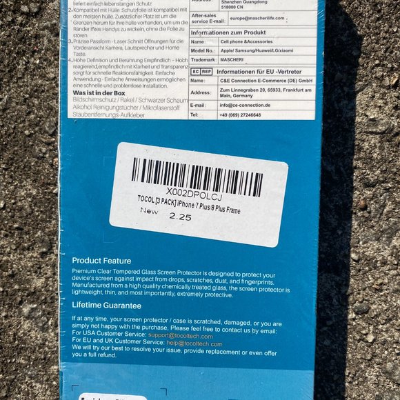 Tocol i Phone 7 Plus/8 Plus Tempered Glass Screen Protector 3 Pack - Picture 5 of 7